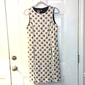 Anne Klein Women's Navy Blue And White Sleeveless Dress Size 12